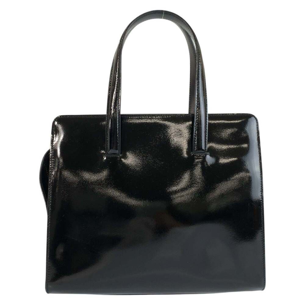 CELINE Vintage Black Patent Leather Handbag/Shoulder Bag (2-way) - Gold Hardw... - Picture 2 of 9